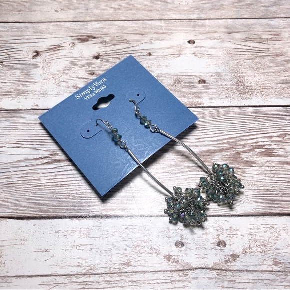 Simply Vera Vera Wang Women’s Drop Dangly Beaded Earrings Jewelry Silver & Blue - Picture 3 of 5
